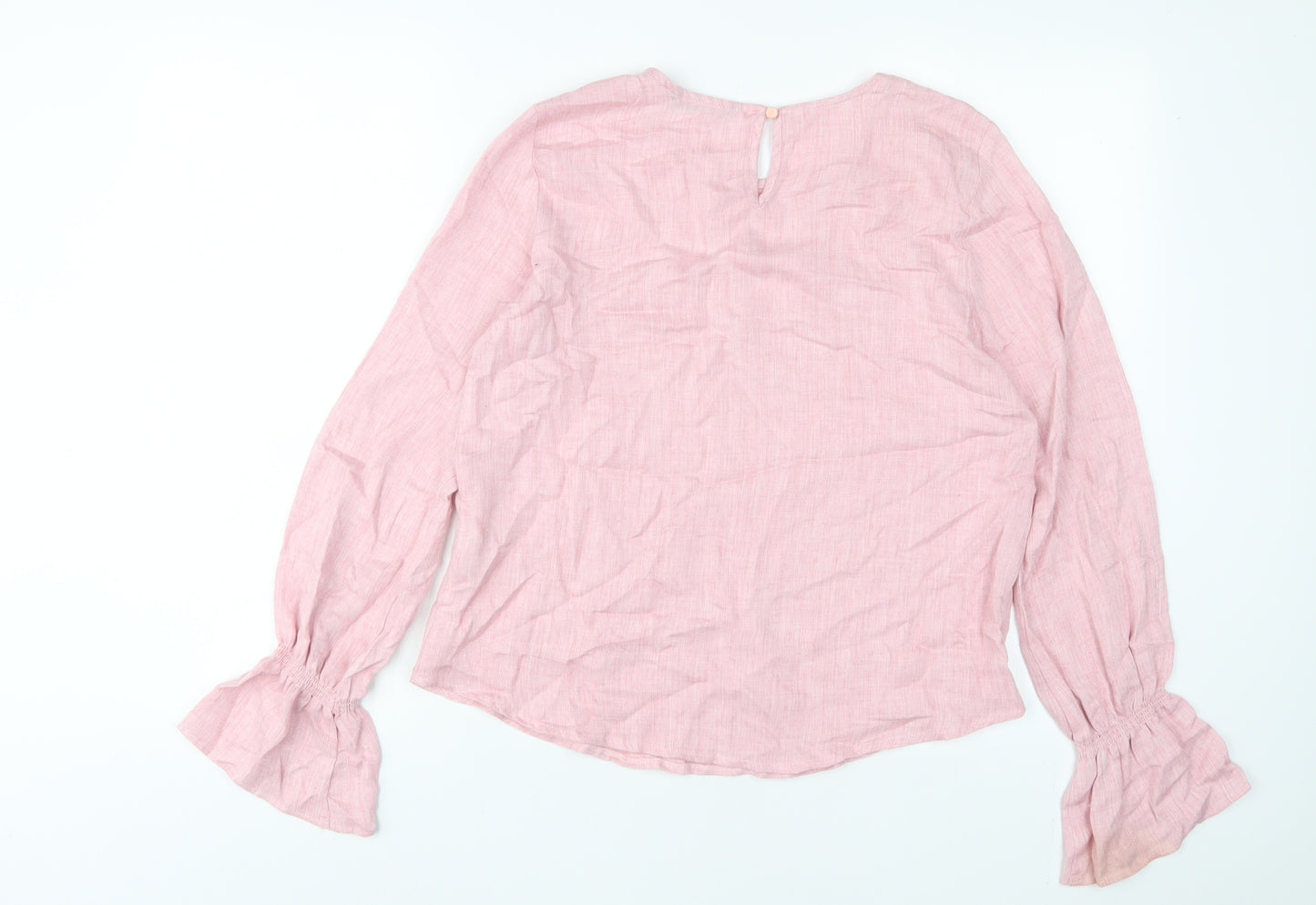 Defacto Womens Pink Viscose Basic Blouse Size S Crew Neck