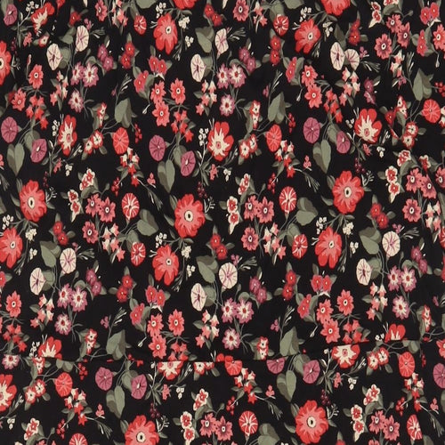 NEXT Womens Red Floral Viscose A-Line Size 20 V-Neck Button