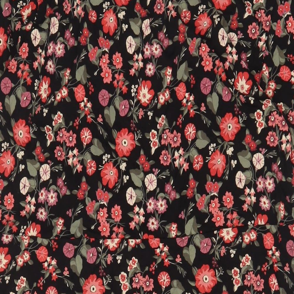 NEXT Womens Red Floral Viscose A-Line Size 20 V-Neck Button