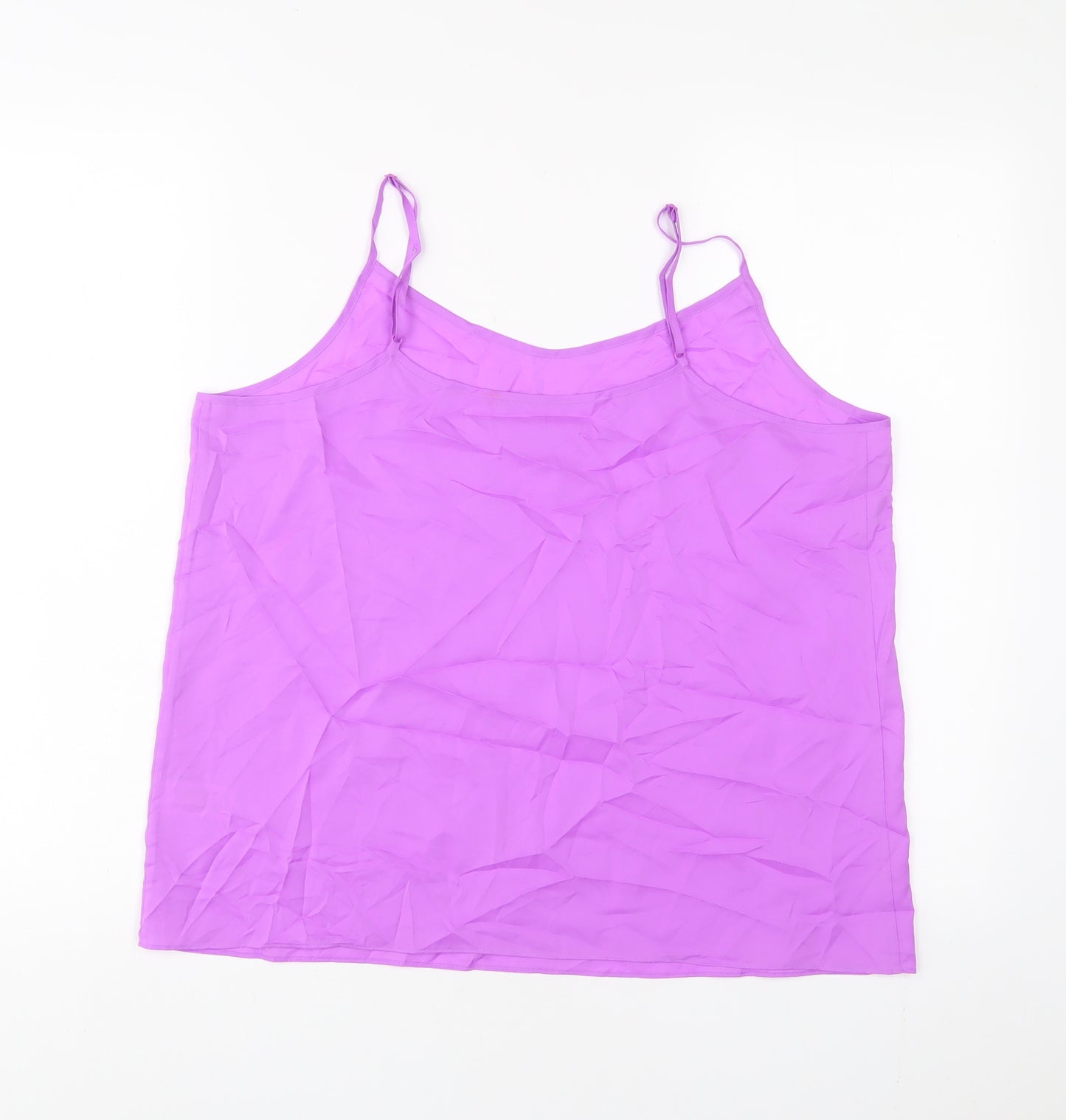 Marks and Spencer Womens Purple Polyester Basic Tank Size 14 V-Neck