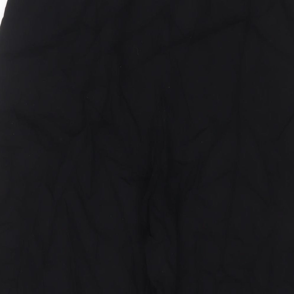 Pull&Bear Womens Black Viscose Trousers Size S L20 in Regular Tie - Belted