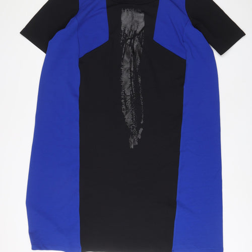 Marina Rinaldi Womens Blue Polyester A-Line Size XL Boat Neck Pullover