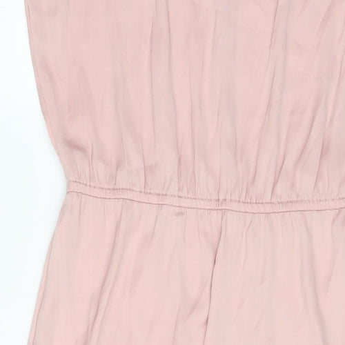 H&M Womens Pink Polyester A-Line Size 14 Crew Neck Pullover - Keyhole neck