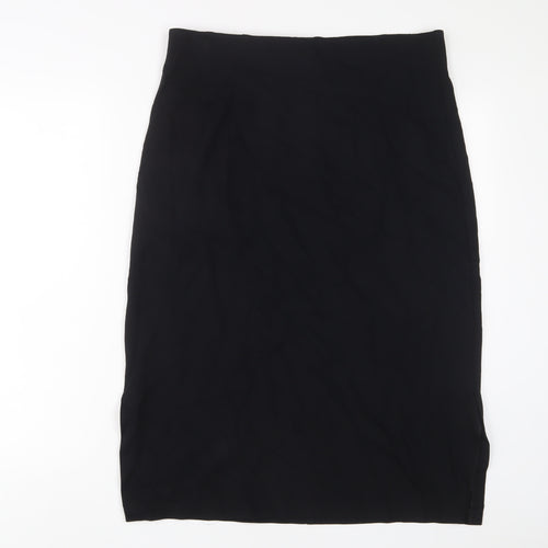 Marks and Spencer Womens Black Viscose A-Line Skirt Size 16