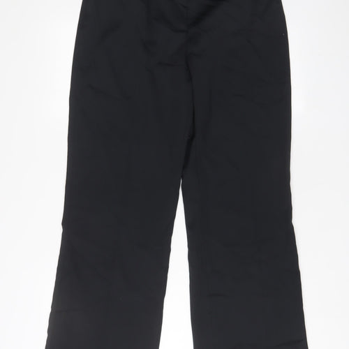Marks and Spencer Womens Black Polyester Trousers Size 14 L31 in Regular Hook & Eye