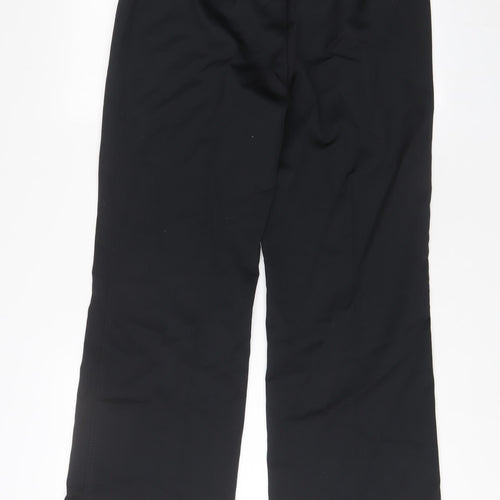 Marks and Spencer Womens Black Polyester Trousers Size 14 L31 in Regular Hook & Eye