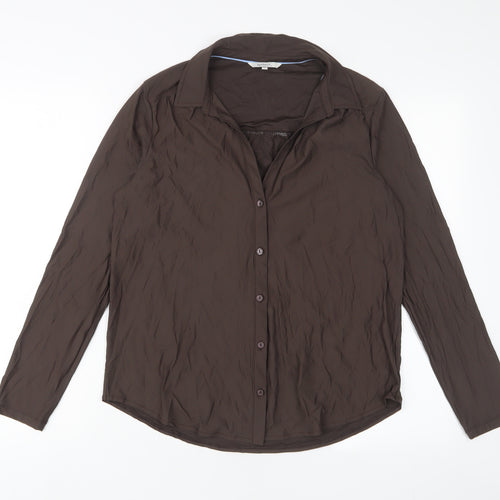Sandwich Womens Brown Polyester Basic Button-Up Size M Collared