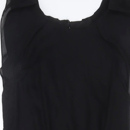 NEXT Womens Beige Polyester Sheath Size 12 Scoop Neck Button