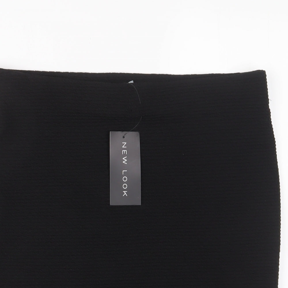 New Look Womens Black Polyester A-Line Skirt Size 14