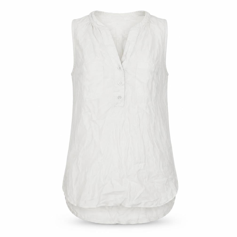 Next Womens White Viscose Basic Tank Size 6 V-Neck