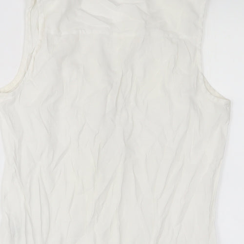 NEXT Womens White Viscose Basic Tank Size 6 V-Neck