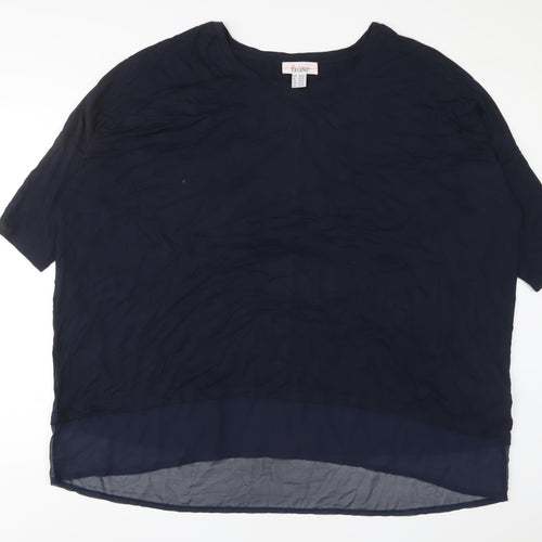 Tesini Womens Blue Viscose Basic T-Shirt Size 22 Crew Neck - 22/24