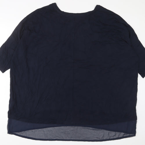 Tesini Womens Blue Viscose Basic T-Shirt Size 22 Crew Neck - 22/24