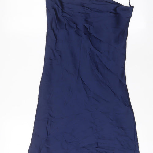 Stradivarius Womens Blue Polyester A-Line Size M Cowl Neck Pullover