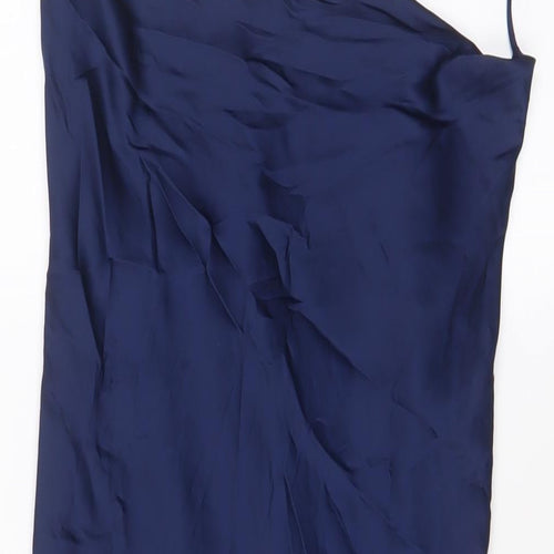Stradivarius Womens Blue Polyester A-Line Size M Cowl Neck Pullover