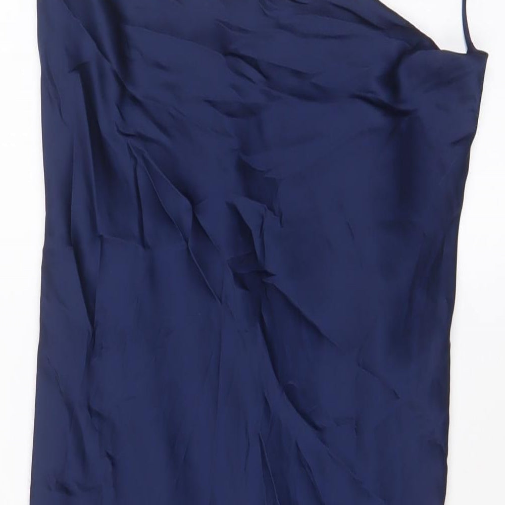 Stradivarius Womens Blue Polyester A-Line Size M Cowl Neck Pullover