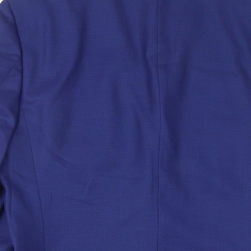 HUGO BOSS Mens Blue Wool Jacket Suit Jacket Size 38 Regular - Inside pockets
