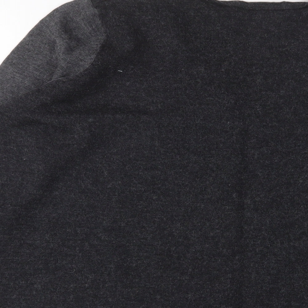 Marks and Spencer Womens Grey V-Neck Wool Pullover Jumper Size 18
