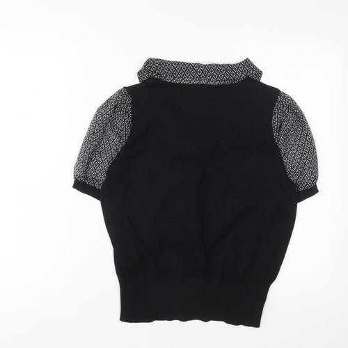 Marks and Spencer Womens Black Collared Polyester Pullover Jumper Size 14