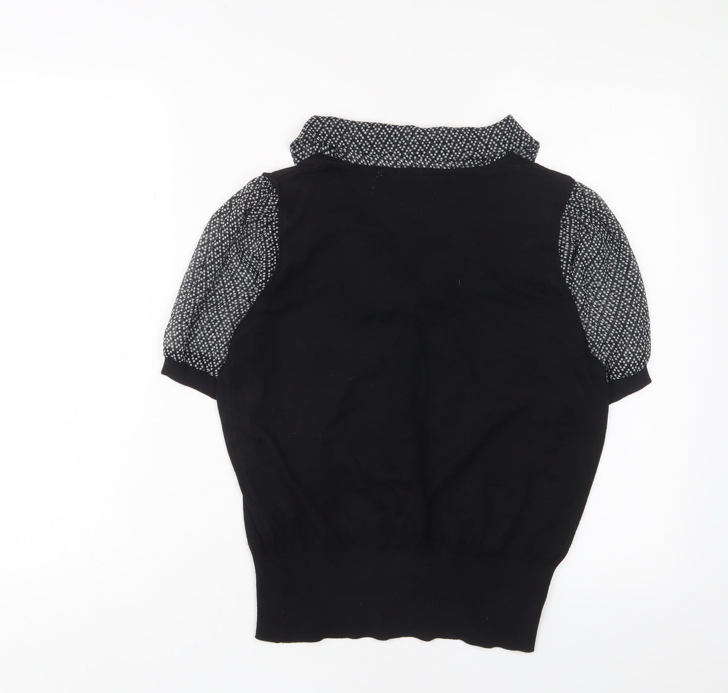 Marks and Spencer Womens Black Collared Polyester Pullover Jumper Size 14
