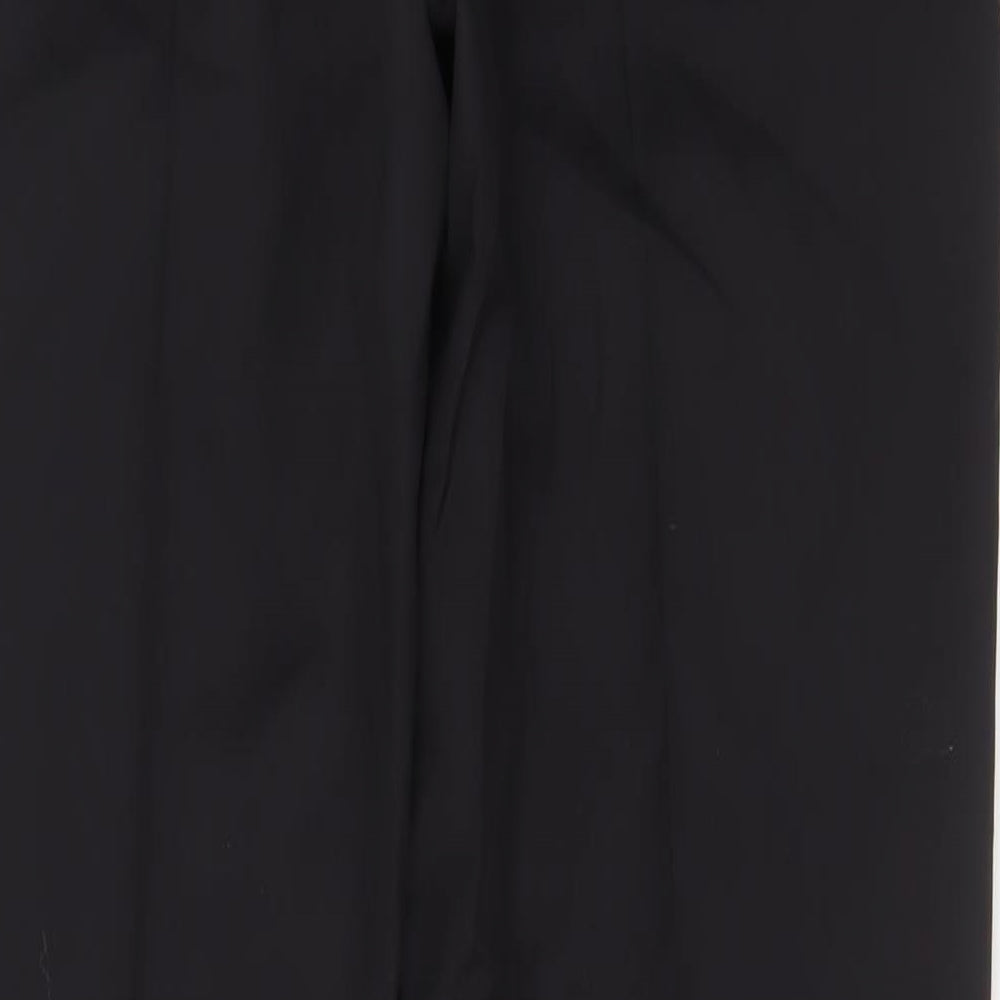 Autograph Mens Black Wool Trousers Size 32 in L33 in Regular Hook & Eye - Long Leg, Pockets