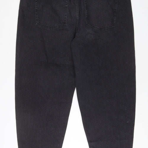 Per Una Womens Grey Cotton Mom Jeans Size 20 L28 in Regular Zip