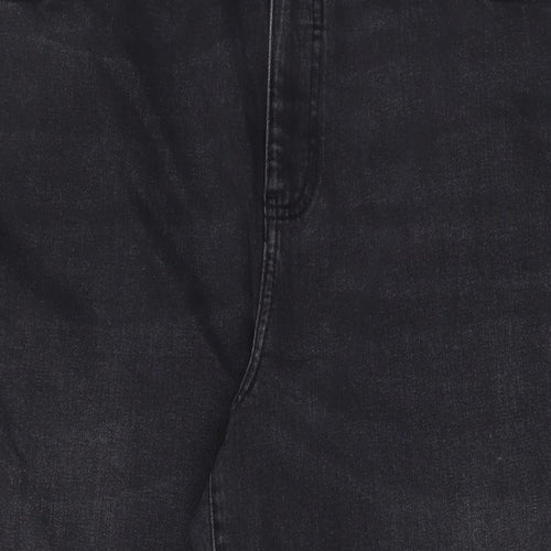 Per Una Womens Grey Cotton Mom Jeans Size 20 L28 in Regular Zip