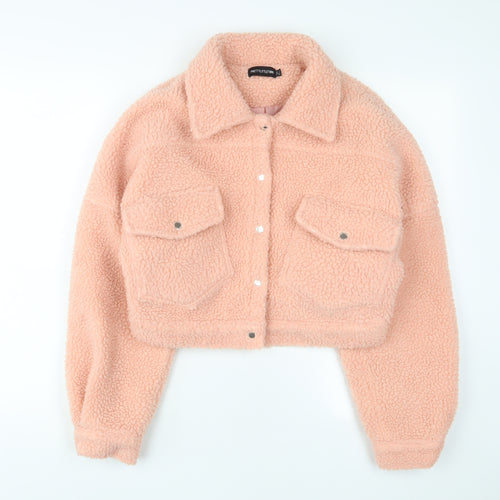 PRETTYLITTLETHING Womens Pink Jacket Size 8 Snap