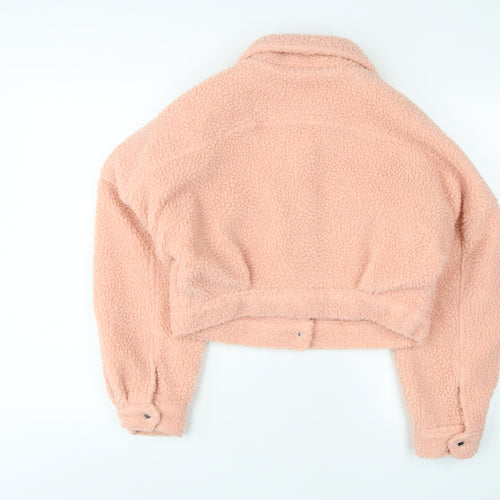 PRETTYLITTLETHING Womens Pink Jacket Size 8 Snap