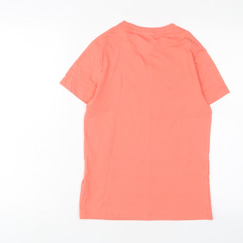 Marks and Spencer Boys Orange Cotton Basic T-Shirt Size 11-12 Years Crew Neck Pullover