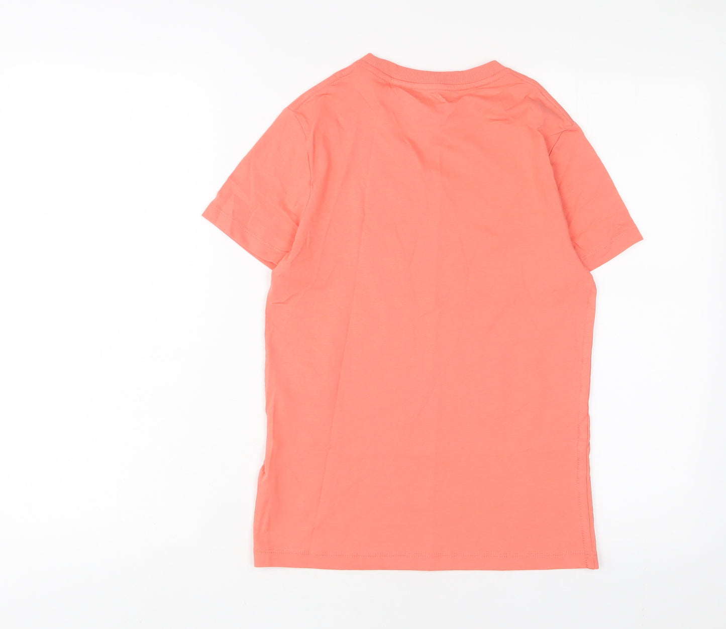 Marks and Spencer Boys Orange Cotton Basic T-Shirt Size 11-12 Years Crew Neck Pullover