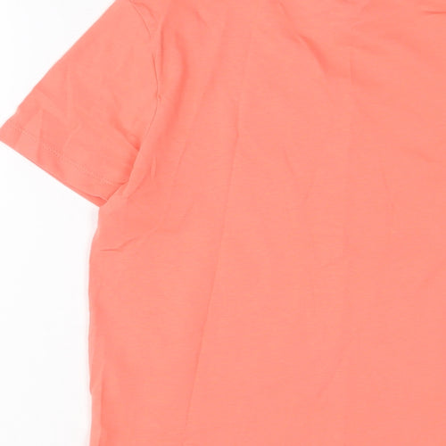 Marks and Spencer Boys Orange Cotton Basic T-Shirt Size 9-10 Years Crew Neck Pullover