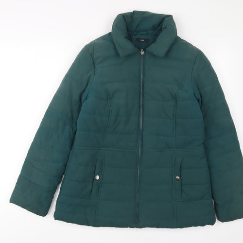 M&Co Womens Green Jacket Size 10 Zip - Pockets