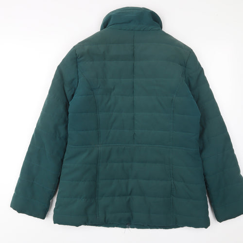 M&Co Womens Green Jacket Size 10 Zip - Pockets