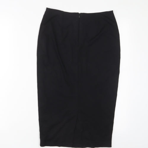 Limited Collection Womens Black Viscose A-Line Skirt Size 6 Zip