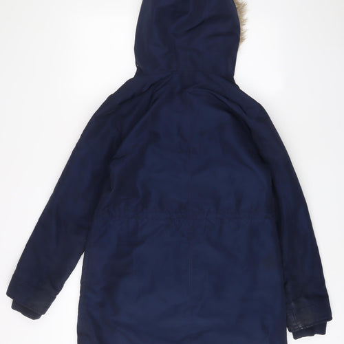 Oasis Womens Blue Parka Coat Size S Zip - Pockets