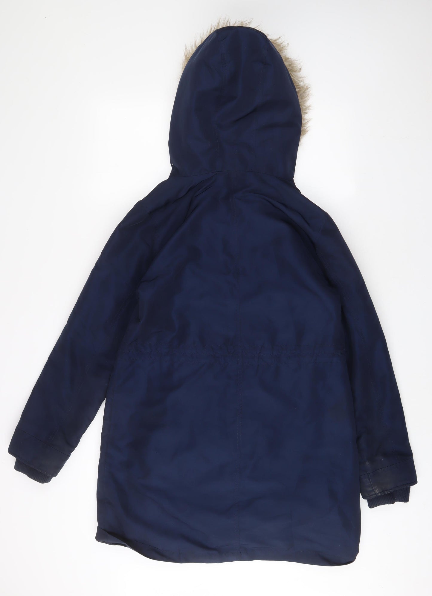 Oasis Womens Blue Parka Coat Size S Zip - Pockets