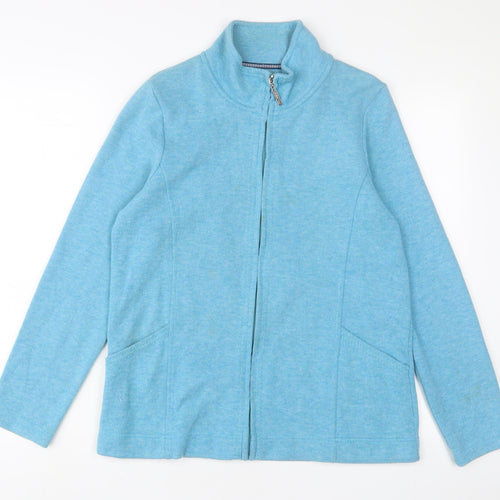 DASH Womens Blue Cotton Full Zip Sweatshirt Size 14 Zip