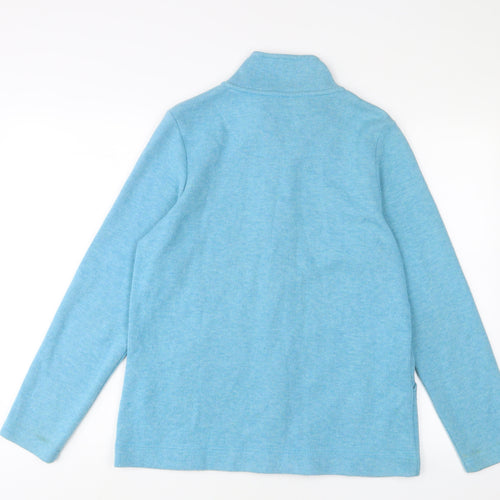 DASH Womens Blue Cotton Full Zip Sweatshirt Size 14 Zip