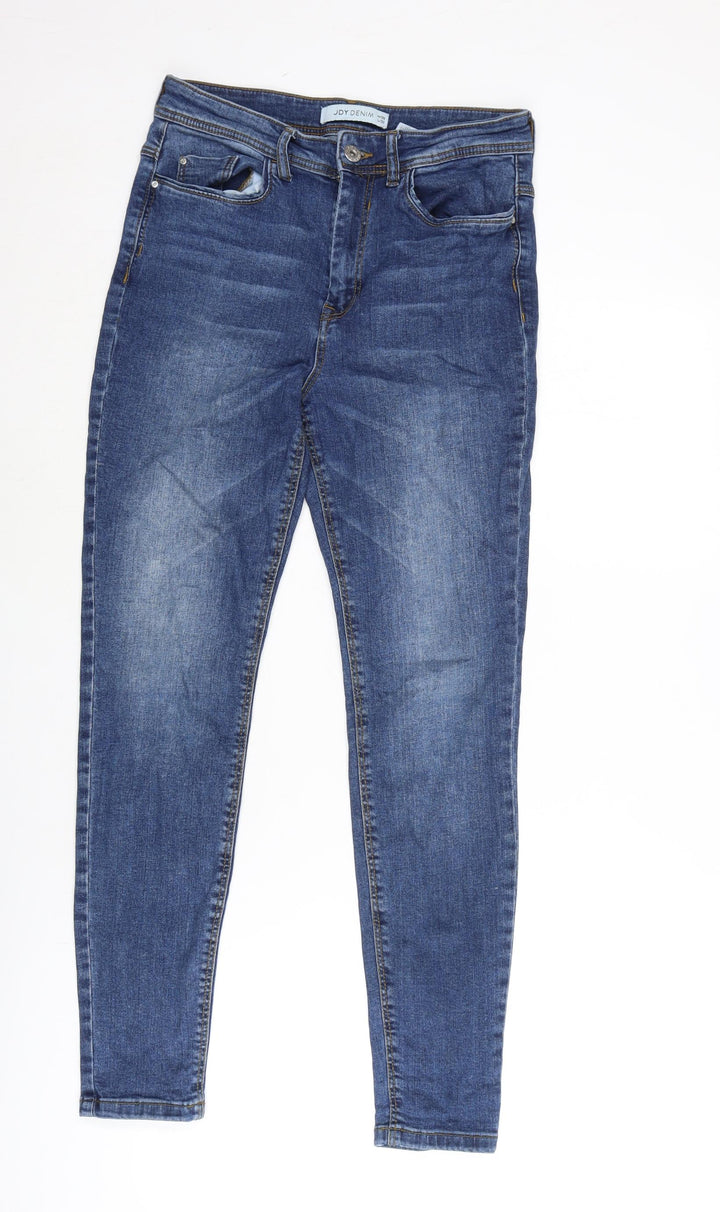 JDY Denim Womens Blue Cotton Blend Straight Jeans Size 28 L28 in Regular Zip