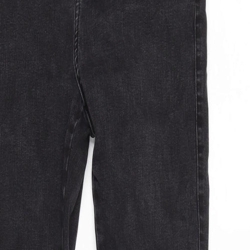 New Look Womens Grey Cotton Blend Straight Jeans Size 12 L26 in Regular Zip