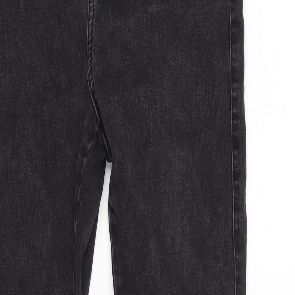 New Look Womens Grey Cotton Blend Straight Jeans Size 12 L26 in Regular Zip