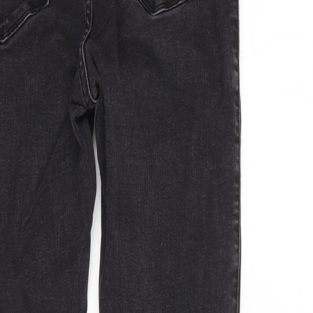 New Look Womens Grey Cotton Blend Straight Jeans Size 12 L26 in Regular Zip