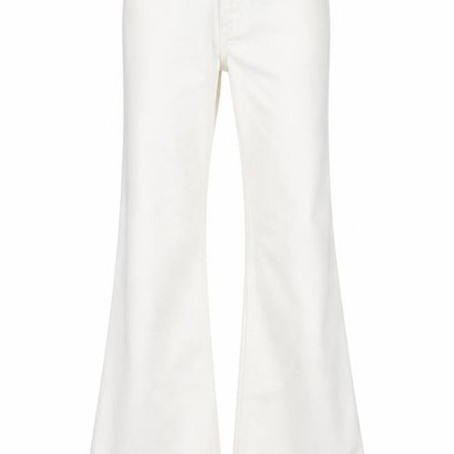 Topshop Womens White Cotton Blend Flared Jeans Size 26 in L32 in Regular Zip