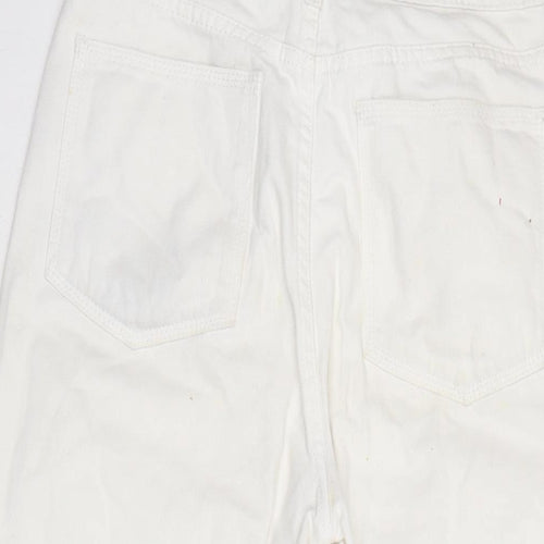 Topshop Womens White Cotton Blend Flared Jeans Size 26 in L32 in Regular Zip