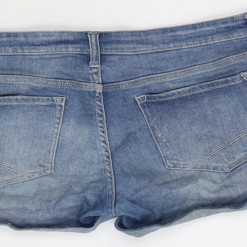 Oasis Womens Blue Cotton Cargo Shorts Size 16 L3 in Regular Zip
