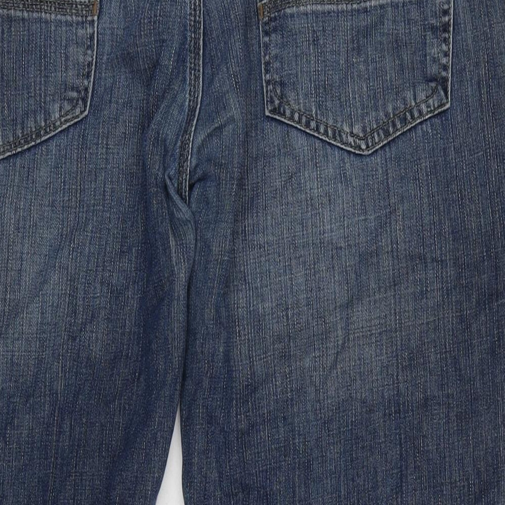 Marks and Spencer Womens Blue Cotton Straight Jeans Size 40 in L29 in Regular Zip