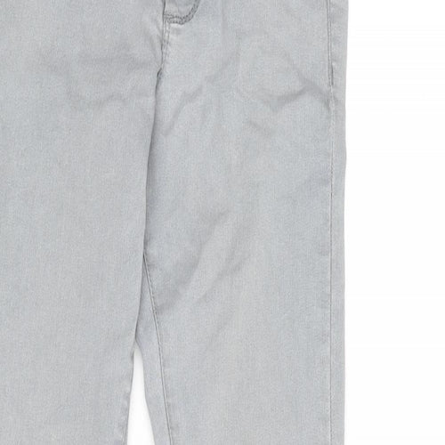 Miss Selfridge Womens Grey Cotton Straight Jeans Size 4 L29 in Regular Zip