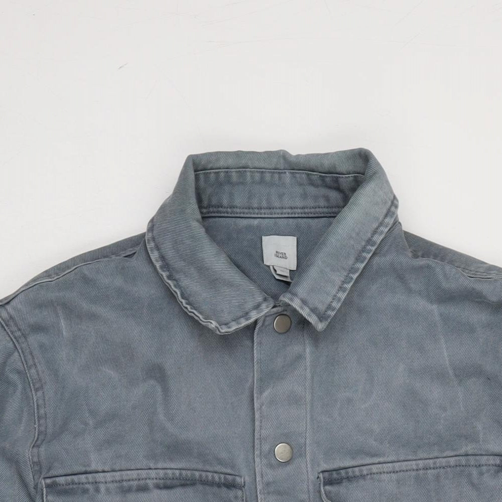 River Island Mens Blue Jacket Size M Button