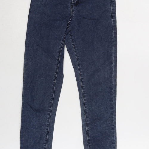 Miss Selfridge Womens Black Cotton Blend Straight Jeans Size 6 L27 in Regular Zip